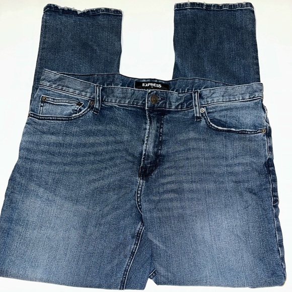 Express Men’s Classic Slim Jeans 36x32 – Like New – Dark Wash Denim – Modern Fit - Picture 3 of 5